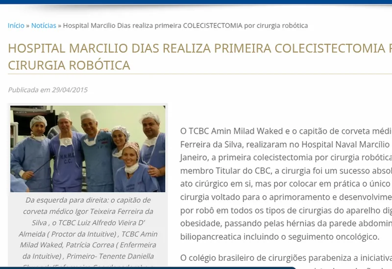 Matéria do Colégio Brasileiro de Cirurgiões